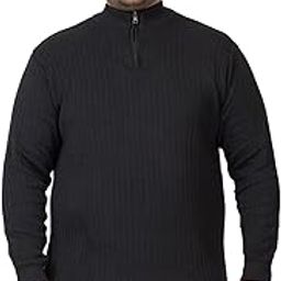 Plus Size Men High Neck Zipper Full Sleeve Woolen Winter Sweater-image-6
