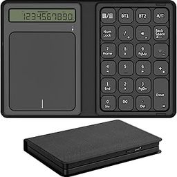 Bluetooth Number Pad Calculator, Wireless Number Keypad with Touchpad, Slim Foldable 23 Keys Numeric Pad for Laptop/PC/MacBook/Windows/iOS/Android - Can Connect Two Devices at The Same Time-28