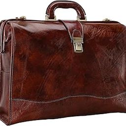 Vintage Leather Briefcase for Men with Lock Doctor Bag Attache Case Hard 15.6 Inch Laptop Lawyer Attorney Litigator Bags, Brown, One Size-picture-17