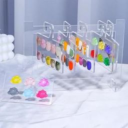 Styfy Acrylic Nail Art Display Stand, False Nail Organiser, Press On Display Hanger - Transparent-25