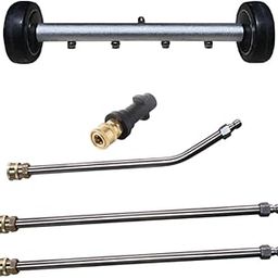 Undercarriage Pressure Washer Attachment with 3Pcs Extension Wands Heavy Duty Black-image-86