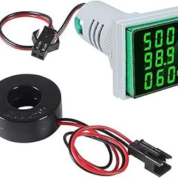 Serplex® LED AC Current Voltage Frequency Signal Light 60-500V 0-100A AC Digital Ammeter Voltmeter Backlight Display Voltage Detector Current Tester Gauge-32