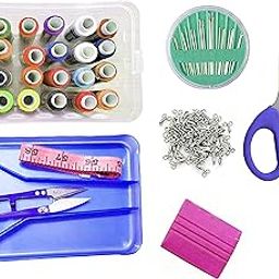 7Q7 - Sewing Kit - 8 in 1 - Sewing Kit/Stitching Thread & Accessory Storage Box (Muticolour) / Thread Cutter/Needle/Chalk Sewing Box with Thread Cutter, Chalk, Needle-17