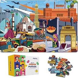 The Puzzl Co - Delhi City Theme 100 Piece Jigsaw Puzzle for Kids Age 6+ Years, Includes Delhi Facts Sheet, Educational Activity, Fun and Challenging Game, Unique Gifting Idea for Children-0