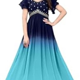 Green India Fashion Present Fancy Gown with Colorblock Design for Great Women and Beautiful Girl-MONIKA1-picture-29
