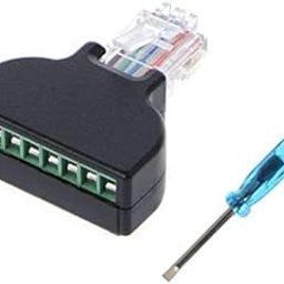 Eatech Ethernet RJ45 Male Plug to Screw Terminal 8 Pin CCTV Digital DVR Adapter Connector with Mini Screw Driver (Black)-15