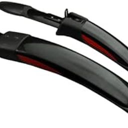 Shrenik Bicycle Fender Compatible 26, 27.5, 29 Inch Cycle Mudguard Front Back Set Material Hard Plastic Senior Standard Size Reflective Tape Red Color-image-25