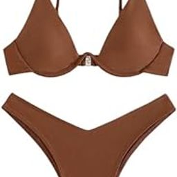 Solid Padded Underwired Bikini Set for Women - Adjustable Straps, Quick-Dry Swimwear for Beach & Pool – Stylish Two-Piece Swimsuit-picture-56