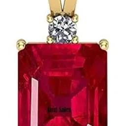 anuj sales Certified 8.25 Carat A+ Quality Natural Ruby Manik Ashtadhatu Gold Plated Pendant/Locket Gemstone by Lab Certified(Top A+) Quality-picture-6