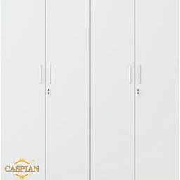 CASPIAN Furniture Super White 4 Door Wardrobe Without Mirror| Wardrobe for 2 Persons |Drawers and Lock, 3 Shelves and Hanging Space for Clothes (60" *19* "75 inch)-image-5