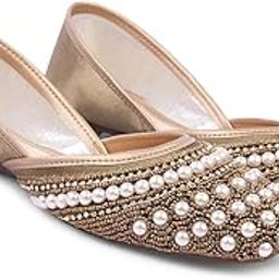 Women's Jutti | Embellished Embroidered Stone Work Jutti | Wedding Bellies | Women Ethnic Shoe Traditional Mojari | Kolhapuri/Jaipuri/Punjabi Jutties-image-16
