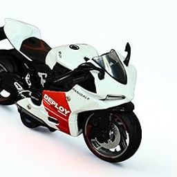 Die-Cast Motorcycle Model, Pull-Back Action, 12 x 6 cm, White and Red, Metal Bike-image-62
