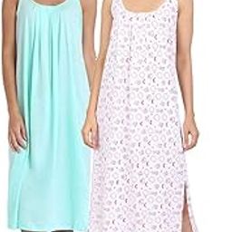 Cotton Full Length Camisole for Women - Printed Camisole - Long Inner wear Petticoat - Plus Size Nighty - Kurti and Suit Slip - Pack of 2 - Aqua-Red-Rabbit - S-image-33