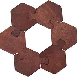 THE STYLE SUTRA 6 Pieces Wooden Coaster Housewarming Gifts DIY Coaster for Home Kitchen Desk-image-56