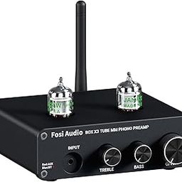 Fosi Audio Box X3 5654W Tube Phono Preamp Turntable Preamplifier for MM Phonograph Bluetooth 5.0 Mini Stereo Hi-Fi Pre-Amplifier for Home Audio Record Player Sound System-14