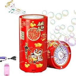 Kids Electric Bubble Machine with LED Lights and Music Automatic Firework Bubble Toy (80ml Solution Included) Portable for Indoor and Outdoor Birthday Parties, Weddings, Camping-image-82