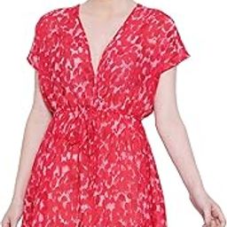 oxolloxo Women's V-Neck Solid A-Line Nightwear Dress-picture-19