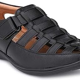 Men's Fashion Sandal Black Size 7 | Rainy Sandals for Men Waterproof | Premium Leather Sandals for Men | Ideal for Rainy Season | Casual Comfortable Footwear | Office Wear Slippers for Men-picture-28