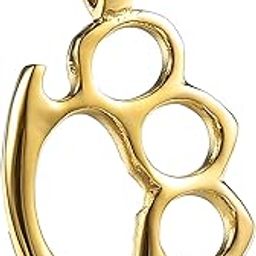 ‘The Alpha Code’ Collection Gold Plated Stainless Steel 'Savage Knuckle Fist' Hip-Hop Pendant Necklace With Box Chain For Men And Boys (NK1403) 1 Pc-image-91
