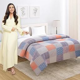HOKIPO Quilt Comforter Double Bed, 220 GSM, AC Blanket, Reversible Microfibre Duvet Double Bed King Size (IN-561-D6)-image-19