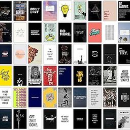 CodersParadise Pack of 54 Motivational Inspirational Wall Collage Kit Posters - 4 x 6 Inches Posters for Room Wall Decoration of Bedroom, Office, Living room, Dorm room - Glue Dots Included, Cardstock-9