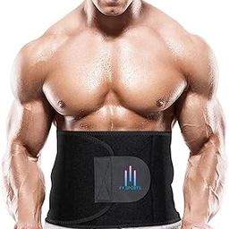 FY Sports Slim Belt for Women Belly Fat Neoprene | Non-Tearable Sauna Waist Trainer for Men & Women | Sweat Slim Belt for Tummy Exercise (Black & White)-image-44