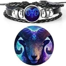 Aries ((मैष राशि)) 12 New Constellation Bracelet Zodiac Signs Guardian Fluorescent Woven Leather Bracelet for Women & Men, All age Jewelry Gifts For Unisex-55