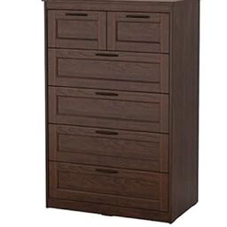 Ikea SONGESAND Chest of 6 Drawers, brown82x126 cm (32 1/4x49 5/8 ")-image-57