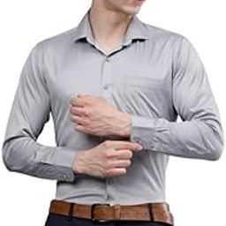 ZODARA Shirt for Men, Solid Full Sleeves Shirt, Wrinkle Free Mens Shirts, Satin Formal Shirts, Regular Fit Stylish Mens Shirt, Plain Formal Shirts for Men-image-8