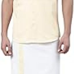 Men's Solid Cotton Half Sleeve Shirt with Dhoti Set | Traditional Ethnic Wear for Men | Soft & Breathable Fabric | Festive-image-3