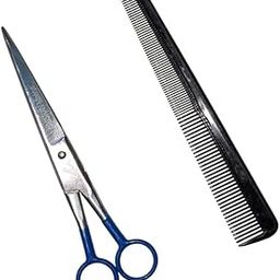 Hair Scissor Professional Stainless Steel Salon Barbers for Men and Women Scissors 7 inch with hair cutting comb Hair Styling Tool Kit for Men and Women-image-79
