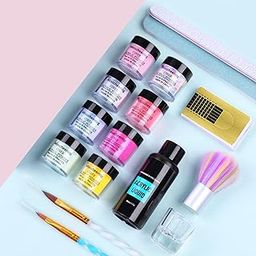 Dip Powder Portable Sizes 8 Colors Nail Powder Set for Nails Extension Black | Nail Art Accessories | Nail Care, Manicure & Pedicure-image-82