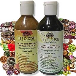 FLOURISH HERBS Combo All-in-One Herbal Hair Shampoo & Oil, 250ML (Pack of 2), 100% Organic, Natural, Chemical Free, Homemade, For All Ages and Hair Types, Daily Use. Benefits: ⁠Naturally Conditions & ⁠Strengthens hair Follicles, Cleanses & Restores Moisture in hair & Scalp, ⁠Repair Damaged hair & Nourishes Scalp, Prevents Dandruff & Itchiness⁠⁠, Controls hair Fall & Stimulates hair Growth, ⁠Reduce Premature Graying, Strengthens Hair Scalp & Roots, Makes hair Soft, Smooth & Shining.-image-26