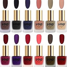 Volo Velvet Dull Matte Bold Colors Nail Polish Combo in Wholesale Rate(Chocolate Brown, Black, Russian Navy Blue, Light Peach, Sand Nude, Nude, Carrot Red 96 ml) Pack of 12-image-22