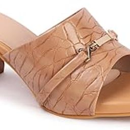 Women Comfortable Block Heel Square Toe Slip On fashion Sandal for Daily use, Office use, Casual use-7