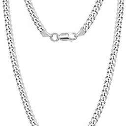 925 Sterling Silver Curb Chain Necklace for Men and Women | BIS Hallmarked Italian 5mm Diamond-Cut Cuban Link Chain Necklace 16,18,20,22,24,26 Inches-image-64