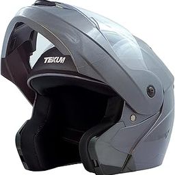 The Texum TH-FUGL2 ISI Certified Flip-Up Helmet for Men and Women with Inner Smoke Sun Shield (Large 600 MM, Dashing Grey)-21
