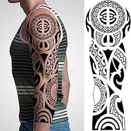 Full Arm Hand Temporary Tattoo For Men Girls Women Sticker Size 48x17CM - 1PC. (51)-21