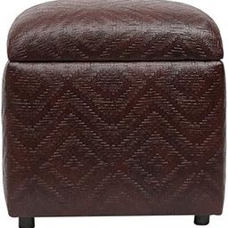 Siwa Style Vicar Faux Leatherette Storage Ottoman Stool Dark Brown-image-54