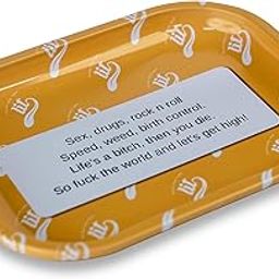 LIT Metal Rolling Tray (Yellow Edition) for Cigarette, Smoking Ash Bowl, Smoke Tray, Size 18x14cm (LITAF Accessories)-17