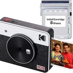 KODAK Mini Shot 3 Retro 4PASS 2-in-1 Instant Camera and Photo Printer (3x3 inches) + 8 Sheets, White-19