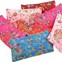 Embroidery Mix Flower Designed Wedding Return Gift Women Wholesale Bridal Traveling potli Bag with Zipper for Ladies Shagun Purse Gifting Haldi Mehandi Come as Combo-42