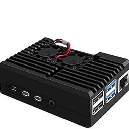 REES52 Raspberry Pi 4 Armor Case with Dual Fan,Raspberry Pi 4 Passive Aluminum Alloy Case with Cooling Fan for Raspberry Pi 4 Model B (2510 Fan)-15