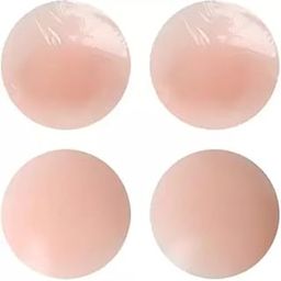 Nipple Covers 2 Pairs Reusable Adhesive Invisible Pasties Beige Silicone Cover for Dress (2 Pair)-image-82