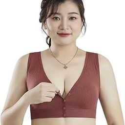Jemego Women's Maternity Nursing Bra Wirefree Cotton Front Button Closure Breastfeeding Pregnancy Bra Underwear Comfy Bralette.-image-88