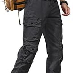 Men's Cargo Pants with 6 Pockets, Premium Cotton Drawstring Trousers, Comfortable Casual Workwear Joggers, Stretchable Track Pants for Office and Parties-image-109