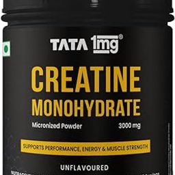 TATA 1MG Creatine Monohydrate | 100% Pure, Micronized | No Additives, No Preservatives | Zero Calories | Boosts Strength, Power & Recovery | Fast Absorption | Unflavoured,250gm-0