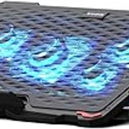 EvoFox Typhoon Five Fan Cooling Pad for Laptop | Designed for 35.5-43.18 cm (14-17")Laptops| Hexa Mesh Metal Surface for Heat Dissipation| Dual USB Port| Fan Speed Control | Free Braided Cable (Black)-42