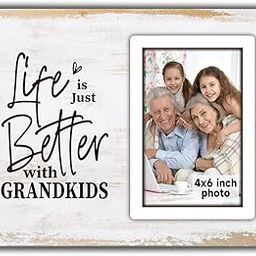 SZ-PengXin Grandpa Grandma Picture Frame, Grandparent 4x6 Picture Frame Gifts for Grandparent from Grandkids Grandchildren, Grandparent Gift Photo Frame, Life Is Better With My Grandkids Photo Frames-image-34