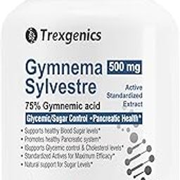 Trexgenics GYMNEMA (Bioactive 75% gymnemic acids) 500mg Sylvestre Glycemic/Sugar, Pancreatic Health Support (60 Vcaps) (1)-image-16